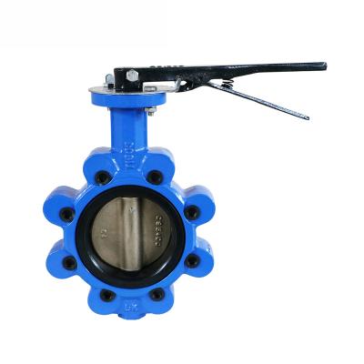 China General material size DN 50 - DN300 epoxy coating iron malleable manual wafer butterfly valve pneumatic price pn16 for sale