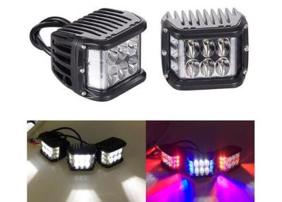 China Three Side LED Work Light 4 Inch 4500LM Dual Color Offroad Fog Light With Flash for sale