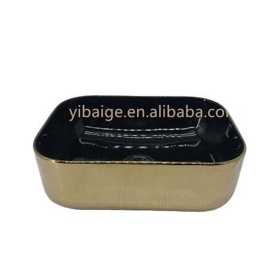 China Modern Luxury Style Electroplating Black Gold Design Ceramic Sink Bathroom Ware Ceramic Sanitary Ware Art Basin for sale