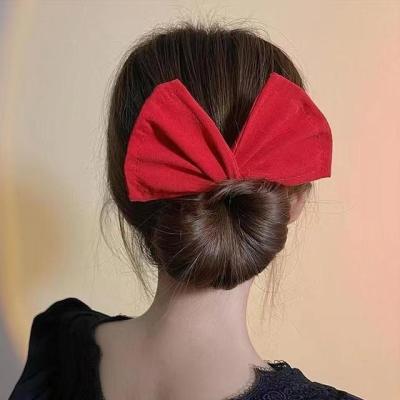 China Street Style Turning Skillful Lazy Style Bow Hairpin Hepburn Dresser Hair Bun For Fashion Hair Summer for sale