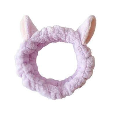 China Make Up Cute High Quality Flannel Cat Headband for sale