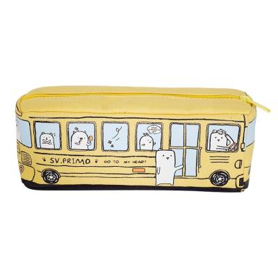 China Automobile Shape Factory Direct Sales Cartoon Four-corner Canvas Pencil Case Creative Student Stationery Box for sale