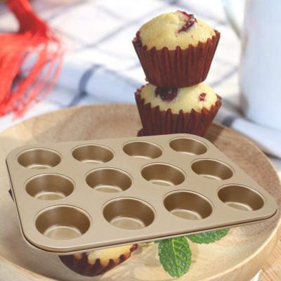 China Sustainable Carbon Steel Non-Stick Mold Cupcake Round Mold Oven Baking Tool for sale