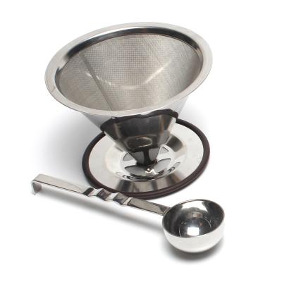 China Sustainable Coffee Dripper Amazon Vietnam Stainless Steel Spill Over Cone Coffee Filter for sale