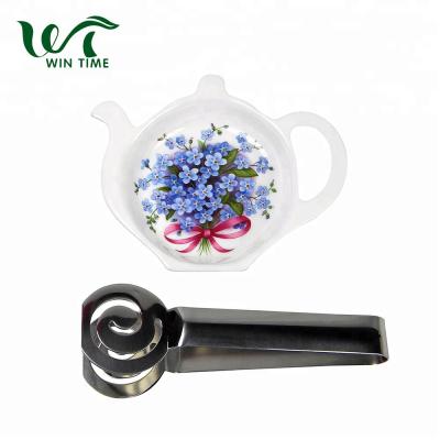 China Sustainable Stainless Steel Tea Bag Tongs Juicer With China Tea Bag Coaster Trolley for sale