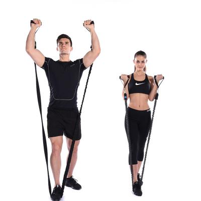 China Factory Sale Nature Latex Workout Equipment Direct Elastic Exercise Bands Eco-friendly With Cloth Sleeve Covered Resistance Bands for sale