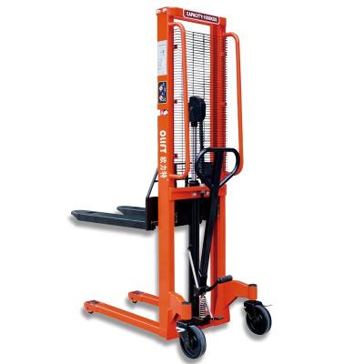 China Hot Sale 1 Ton Capacity 3m Height Lifting Forklift Manual Stacker For Hotels for sale