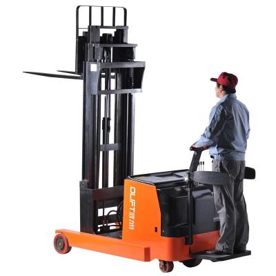 China Lifting Handling Olift Aisle Mini Electric Stacker Battery Reach Narrow Truck for sale