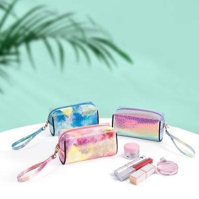 China Waterproof Holographic Makeup Bag Rainbow Pouch Cosmetic Case Makeup Brush Bag Zipplog Bag Shiny Beauty for sale