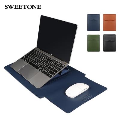 China Latest\fasion Case Leather Pouch PU Sleeve Tablet Laptop Case Carry Bag With Stand Function Compatible With Ipad For Macbook Pro for sale