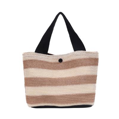 China 2021 High Quality Hot Sale Fashion Handmade Grass Rattan Weaving Small Handbag Women Beach Tote Woven Handbag Ladies Eco Friendly Straw for sale