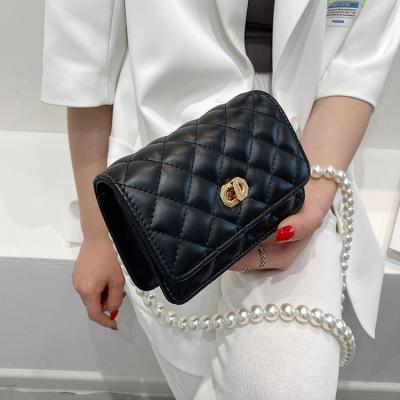 China Wholesale High Quality Elegant Ladies Shoulder Cross - Body Purse And Female Handbags Girls Sling Bags Small Women Handbags With Beads Chain for sale