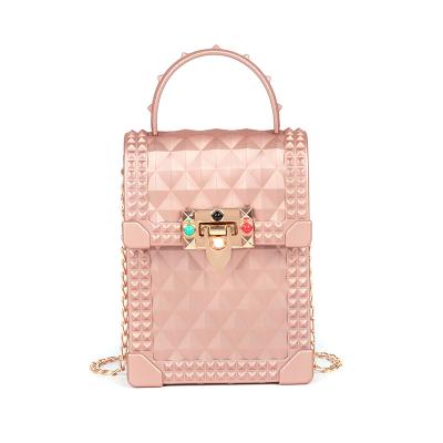 China High Quality Wholesale PVC Cell Phone Bag Girls Jelly Purses Sling Crossbody Mini Small Shoulder Bags For Women With Diamond for sale