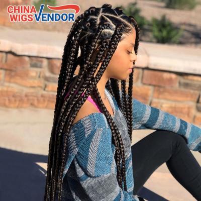 China Silky Straight Wave 34 Inch Africa Box Braids Synthetic Lace Front Wigs Heat Resistant Twist Braided Lace Wig With Baby Hair For Black Women for sale