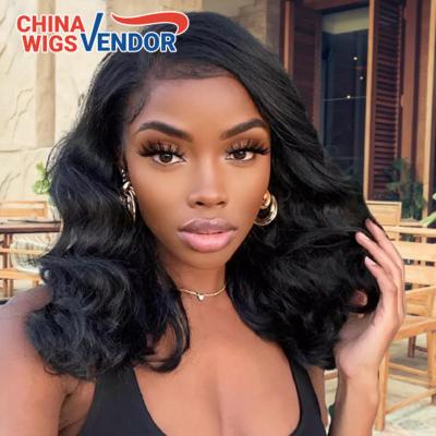 China Bob Wigs Ocean Wave Lace Front Human Hair Wigs 4x4 Lace Closure Wigs 4x4 Short Body Wave Drop Shipping Remy Hair Wigs for sale