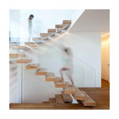 China Modern Interior Decorative Glass Fence Cantilever Staircase Loading Calculation or Floating Staircase for sale