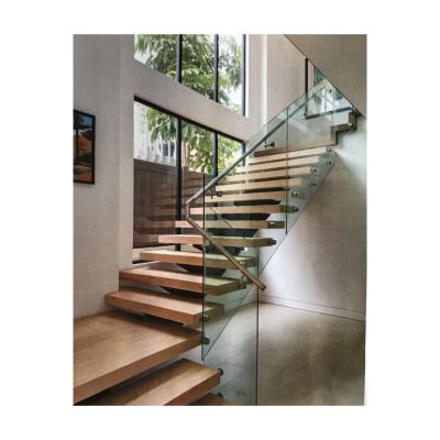 China Modern Straight Mono Beam Staircases Stringer Stainless Steel Staircase Fabricated Steel Removable for sale