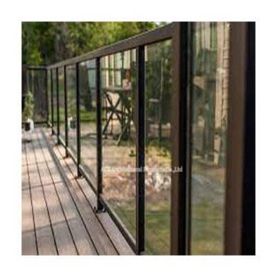 China Modern Black Aluminum Balcony Fencing System And Deck Aluminum Glass Railing for sale