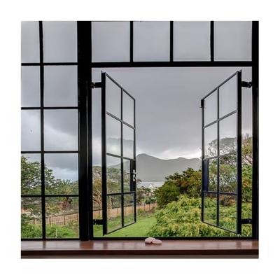 China Retro Steel Frames Magnetic Screen Windows And New Doors Iron Grill Window Door Designs Wrought Iron Windows Designs for sale