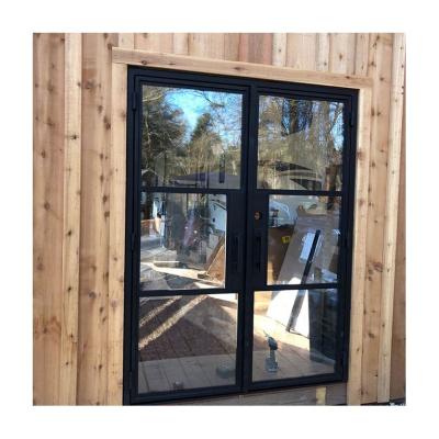 China Magnetic Screen Windows and Doors Iron Material Tempered Glass European Steel Windows and Doors for sale