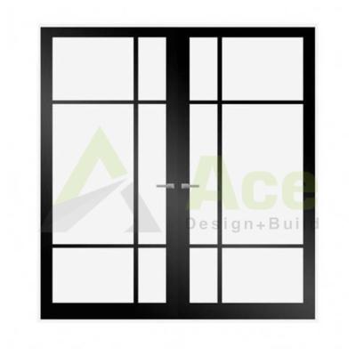 China Professional Heat Insulation Manufacturing Wrought Iron French Doors Iron Entry Doors for sale