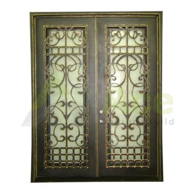 China Modern ACE Iron Grill Door Design Catalog Interior Wrought Iron Doors for sale