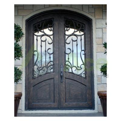 China Beautiful Modern Design Front Security Wrought Iron Doors for Bedroom for sale