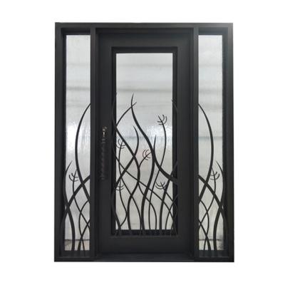 China Modern Professional Metal Solid Iron Front Door Supplier Single Wrought Iron Front Entrances for sale