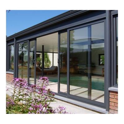 China waterproof & New Design Sound Commercial System Double Sliding Insulati Pane Aluminum Glass Doors And Windows for sale