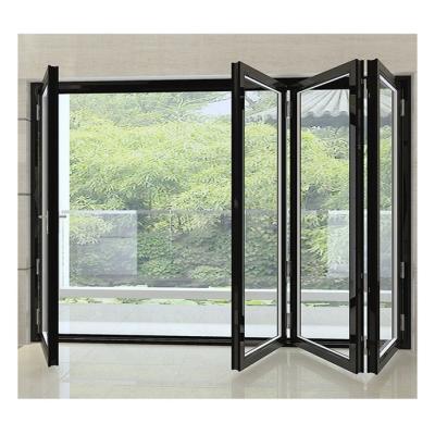 China Exterior Sound Insulation Aluminum Glass Patio Bifold Doors Double Glazing Aluminum Sliding Door for sale