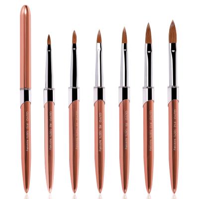 China NAIL Guyo Rose Gold 100% Kolinsky Acrylic Nail Brush for sale