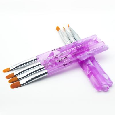 China Beauty Paint Tools Colorful Plastic Handle Gel Nail Brush On Hot Sale for sale