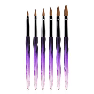 China GUYO #2-#22 Luxury Gradient Wholesale China Nail Purple 100% Kolinsky Brushes for sale