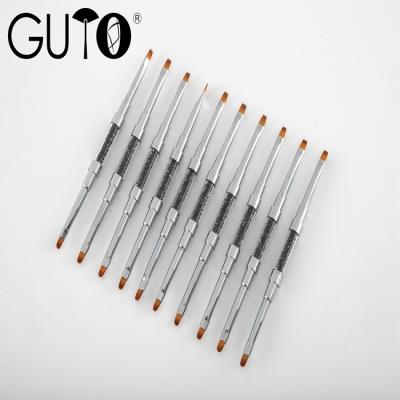 China Double Brush UV Gel Coating Nail Art Manicure Pen Rhinestone Nail Art Manicure Painting Drawing Tools 1pcs for sale