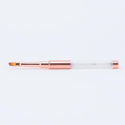 China NAIL Accept Custom Logo GUYO Rose Gold Rhinestone Handle Nylon Gel Nail Brush for sale