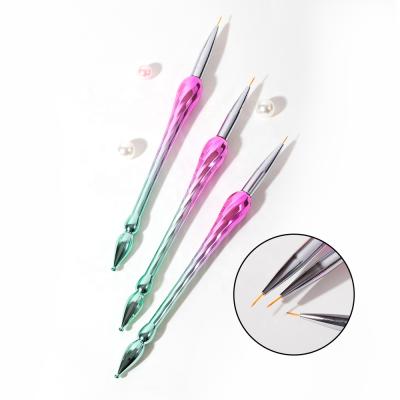 China NAIL GUYO Logo Gradient Liner Brush Custom Nail Art Liner Brush for sale