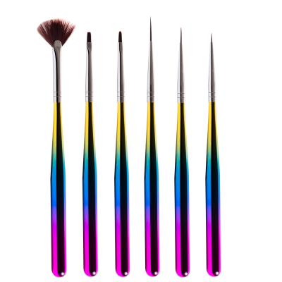 China NAIL GUYO Professional Gradient Colors Nylon Nail Art Brush Set Customizable Logo for sale