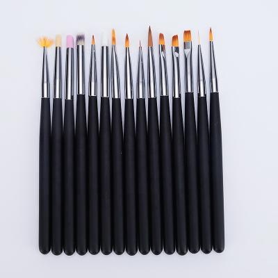 China NAIL GUYO Black Wood Handle Nylon Nail Brush Customizable Logo for sale