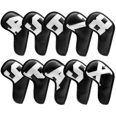 China Durable Custom Design Fashion Golf Iron Headcover Neoprene 10Pcs Set for sale