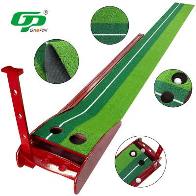 China Golf Putting Practice Home Office Professional Portable Personal Golf Training Aid Putting Mat Golf Putting Trainer for sale