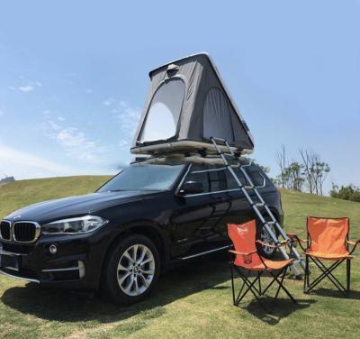 China Extended Type Full Triangle Aluminum And ABS Hard Shell Rooftop Tent Foldable With Free Ladder For Car/Truck/Suv Vehicles for sale