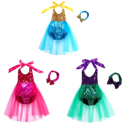 China Soft Material Eco-friendly Cute Mermaid Girls Child Bikini Dress Mermaid Swimming Swimwear Swimwear For Girls for sale