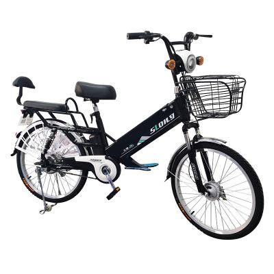 China Standard electric bicycle 24 inch tires lithium battery detachable front and headlights rear alternative e-bike walking electric bike for sale