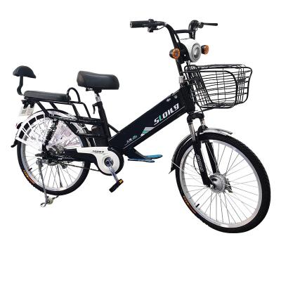 China 2022 Best Selling Standard 24inch E-Bike with Front and Rear Suspension Pedal Brushless & Toothless Motor 350W for sale