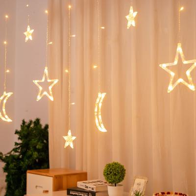 China Connectable Christmas Star Curtain Flashing Lights LED Decorations 8 Modes Window Curtain Lamp Wedding Party Home Decorations for sale