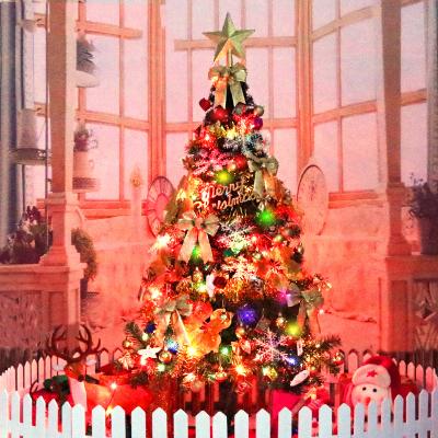 China 150cm Christmas Artificial Christmas Tree With Multicolor Led Lights And Stand Indoor Outdoor Slim Led Christmas Tree for sale