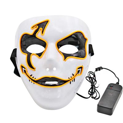 China Halloween/Masquerade/Party/Concert Halloween Ghost LED Face Maskes EL Wire Glowing Flowing Dance LED Maskes for sale