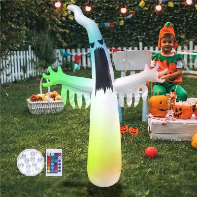 China Indoor/Outdoor RGB LED Light Up Rocker Arm Halloween Inflatable Scary Ghost Spooky Explosion For Outdoor Yard Party Garden Decoration for sale