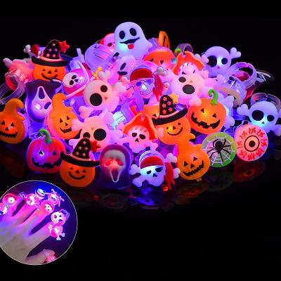 China ABS + 50 LED Packs Halloween LED Light Up Rings Glow In The Dark Event Gifts Supplies Gently Rave Luminous Toy For Kids Adults Gifts for sale