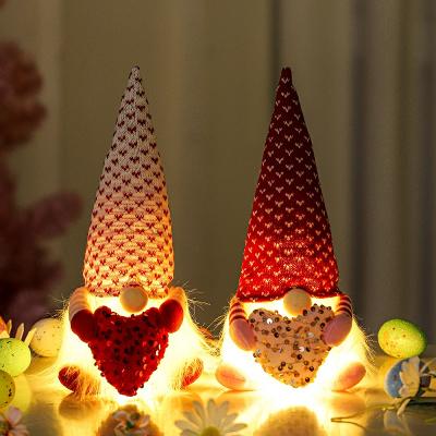 China Cloth+LED Valentines Gnomes Stuffed Gnomes Doll Decorations Gifts For Women Farm Holiday Decors Holiday Home Presents for sale